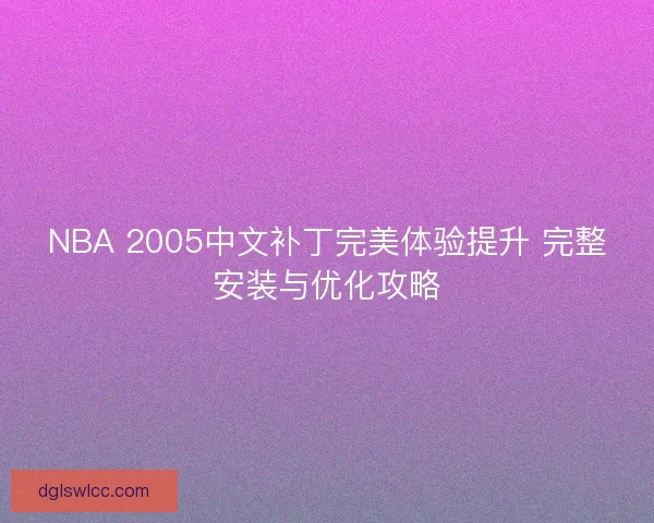 NBA 2005中文补丁完美体验提升 完整安装与优化攻略