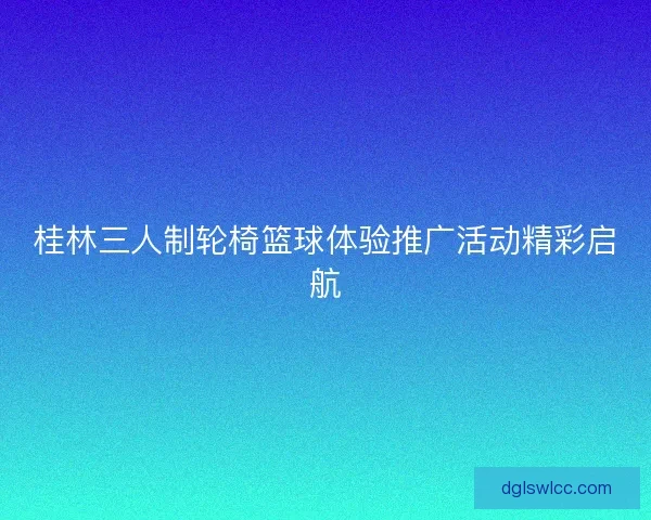 桂林三人制轮椅篮球体验推广活动精彩启航