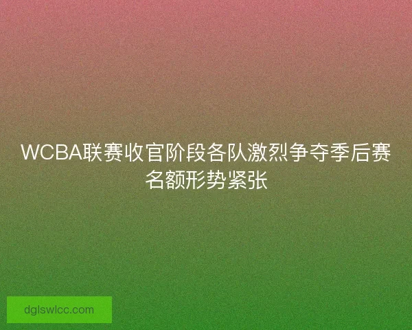 WCBA联赛收官阶段各队激烈争夺季后赛名额形势紧张